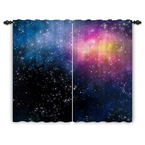 ggaimwf 132x214cm Galaxy Vorhang mit Stangentaschen für KinderzimmerWeltraum Nebel Sternenhimmel Lichtfilterung Raumteiler Fenstervorhänge für Jungen Mädchen Spielzimmer Wohnzimmer,2 paneel ggaimwf 132x214cm Galaxy Vorhang mit Stangentaschen für KinderzimmerWeltraum Nebel Sternenhimmel Lichtfilterung Raumteiler Fenstervorhänge für Jungen Mädchen Spielzimmer Wohnzimmer,2 paneel von ggaimwf