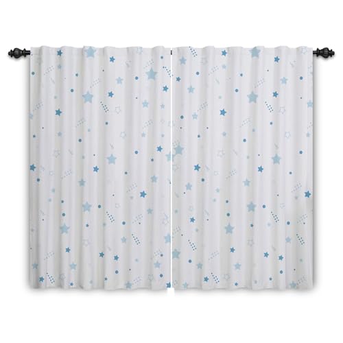 ggaimwf 132x214cm Vorhang mit Stangentasche Fürs Kinderzimmer Cartoon Blaue Sterne Tupfen Kunst Geometrischer Druck Lichtfilterung Raumteiler Fenstervorhänge für Schlafzimmer Wohnzimmer,2 paneel ggaimwf 132x214cm Vorhang mit Stangentasche Fürs Kinderzimmer Cartoon Blaue Sterne Tupfen Kunst Geometrischer Druck Lichtfilterung Raumteiler Fenstervorhänge für Schlafzimmer Wohnzimmer,2 paneel von ggaimwf