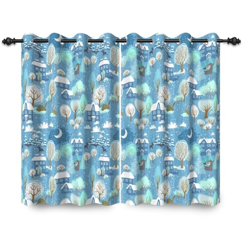 ggaimwf 135x229cm Cartoon-Haus Ösenvorhang für Kinderzimmer Blau Hütte Bäume Mond Niedlich Rustikal Thermo Raumteiler Verdunkelungsvorhänge Fenstervorhänge für Jungen Mädchen Wohnzimmer,2 Panel ggaimwf 135x229cm Cartoon-Haus Ösenvorhang für Kinderzimmer Blau Hütte Bäume Mond Niedlich Rustikal Thermo Raumteiler Verdunkelungsvorhänge Fenstervorhänge für Jungen Mädchen Wohnzimmer,2 Panel von ggaimwf