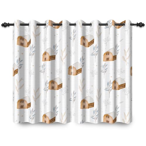ggaimwf 135x229cm Cartoon-Haus Ösenvorhang für Kinderzimmer Hübsche Hütte Pflanzen Scheune Rustikal Thermo Raumteiler Verdunkelungsvorhänge Fenstervorhänge für Jungen Mädchen Wohnzimmer,2 Panel ggaimwf 135x229cm Cartoon-Haus Ösenvorhang für Kinderzimmer Hübsche Hütte Pflanzen Scheune Rustikal Thermo Raumteiler Verdunkelungsvorhänge Fenstervorhänge für Jungen Mädchen Wohnzimmer,2 Panel von ggaimwf
