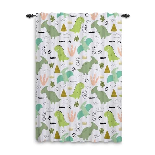 ggaimwf Dinosaurier-Vorhänge für Kinderzimmer Cartoon-Tiere Wildtiere Jurassic-Zeit Süßer Dino Vulkan Fenstervorhänge Vorhänge mit Schlaufe Kinderzimmer Hängender Raumteiler 107x160cm 1 Panel ggaimwf Dinosaurier-Vorhänge für Kinderzimmer Cartoon-Tiere Wildtiere Jurassic-Zeit Süßer Dino Vulkan Fenstervorhänge Vorhänge mit Schlaufe Kinderzimmer Hängender Raumteiler 107x160cm 1 Panel von ggaimwf