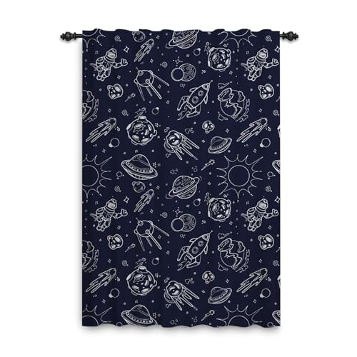 ggaimwf Galaxie-Vorhänge für Kinder Cartoon Planet Weltraum-Themen-Schlafzimmer-Accessoires Fenstertürvorhänge für Jungen Baby Kinderzimmer Spielzimmer Raumteiler Stangentaschen 107x160cm 1 Stück ggaimwf Galaxie-Vorhänge für Kinder Cartoon Planet Weltraum-Themen-Schlafzimmer-Accessoires Fenstertürvorhänge für Jungen Baby Kinderzimmer Spielzimmer Raumteiler Stangentaschen 107x160cm 1 Stück von ggaimwf