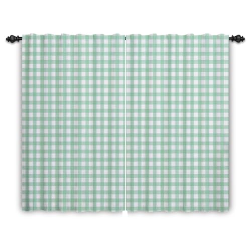 ggaimwf Karierte Vorhänge Grün Blaugrün Gingham Vorhänge für Wohnzimmer Bauernhaus Klassisch Vorhänge Fensterbehandlungen Schlafzimmer Kinderzimmer Innen Tür Rückenschlaufe Vorhang 117x138cm 2 Paneele ggaimwf Karierte Vorhänge Grün Blaugrün Gingham Vorhänge für Wohnzimmer Bauernhaus Klassisch Vorhänge Fensterbehandlungen Schlafzimmer Kinderzimmer Innen Tür Rückenschlaufe Vorhang 117x138cm 2 Paneele von ggaimwf