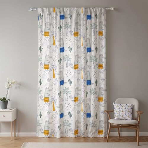 ggaimwf Kindervorhang Jungen Mädchen 1 Panel 107x160cm Krokodil Dschungel Cartoon-Muster Vorhang Bleistiftfalten Fensterbehandlung Vorhänge für Baby Kinderzimmer Kleinkind Schlafzimmerzubehör von ggaimwf