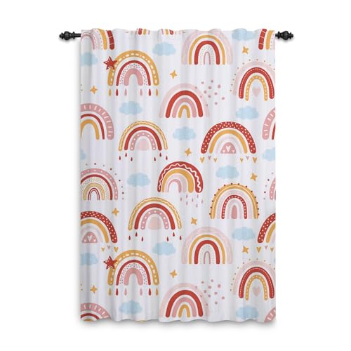 ggaimwf Regenbogenvorhänge mit Bleistiftfalten Bunt Regenbogenwolken Cartoon-SchlafzimmervorhängeKinder Fensterbehandlung für Mädchen Wohnzimmer Kinderzimmer Café Innentrennvorhang 117x175cm 1 Panel ggaimwf Regenbogenvorhänge mit Bleistiftfalten Bunt Regenbogenwolken Cartoon-SchlafzimmervorhängeKinder Fensterbehandlung für Mädchen Wohnzimmer Kinderzimmer Café Innentrennvorhang 117x175cm 1 Panel von ggaimwf