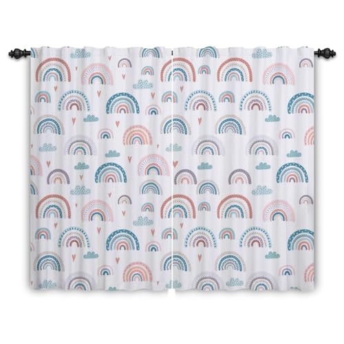 ggaimwf Regenbogenvorhänge mit Bleistiftfalten Hobo-Buntes Cartoon-Muster Regenbogenvorhänge Kinderzimmer Fensterbehandlung für Mädchen Wohnzimmer Kinderzimmer Café Vorhang 107x160cm 2 Paneele ggaimwf Regenbogenvorhänge mit Bleistiftfalten Hobo-Buntes Cartoon-Muster Regenbogenvorhänge Kinderzimmer Fensterbehandlung für Mädchen Wohnzimmer Kinderzimmer Café Vorhang 107x160cm 2 Paneele von ggaimwf