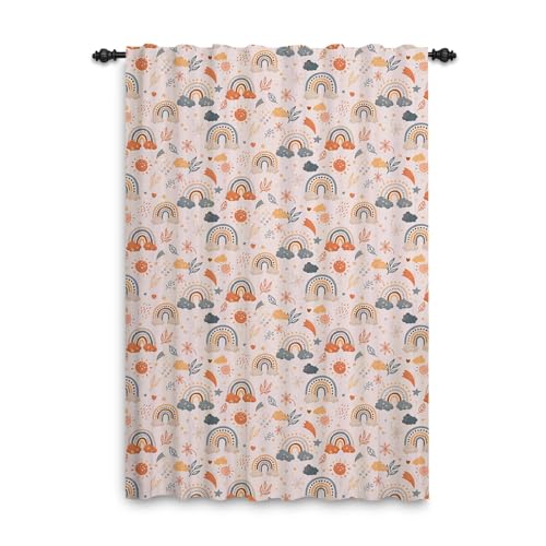 ggaimwf Regenbogenvorhänge mit Bleistiftfalten Hobo-Stil Blumenblätter Regenbogenvorhänge Kinderzimmer Fensterbehandlung für Mädchen Wohnzimmer Kinderzimmer Café Innentrennvorhang 117x183cm 1 Panel von ggaimwf