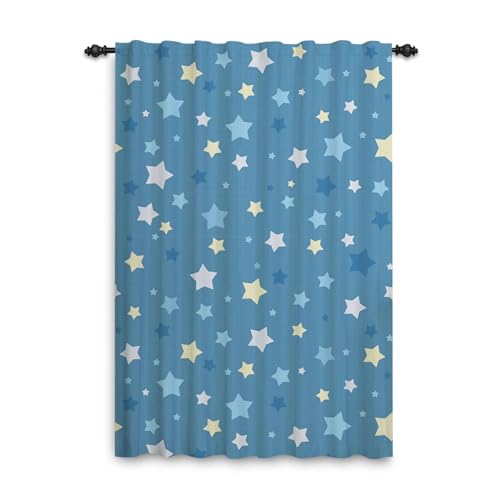 ggaimwf Sternvorhänge für Kinderzimmer Blaue Sterne Muster GalaxyCartoon Vorhänge Tape TopFenster Tür Vorhänge für Jungen Baby Kinderzimmer Spielzimmer Raumteiler Stangentaschen 135x175cm 1 Stück ggaimwf Sternvorhänge für Kinderzimmer Blaue Sterne Muster GalaxyCartoon Vorhänge Tape TopFenster Tür Vorhänge für Jungen Baby Kinderzimmer Spielzimmer Raumteiler Stangentaschen 135x175cm 1 Stück von ggaimwf