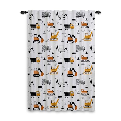 ggaimwf Vorhänge Kinderzimmer Jungen Cartoon LKW-Bulldozer-Kranfahrzeuge-Konstruktionsmuster Fensterdekorationen Kindervorhänge für Schlafzimmer Bleistiftfalte Teens Spielzimmer 135x175cm 1 Stück ggaimwf Vorhänge Kinderzimmer Jungen Cartoon LKW-Bulldozer-Kranfahrzeuge-Konstruktionsmuster Fensterdekorationen Kindervorhänge für Schlafzimmer Bleistiftfalte Teens Spielzimmer 135x175cm 1 Stück von ggaimwf