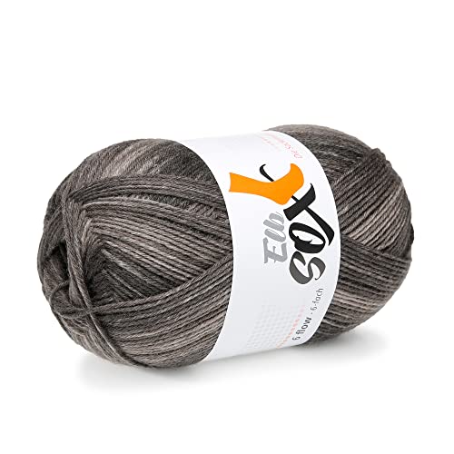 ElbSox - 6 flow - color / 6fach Sockenwolle - Schurwolle Mischung - 150g Sockenwolle - Lauflänge ca.375m - Nadelstärke 3-4 - Farbe 002 - Braun Dégradé von ggh