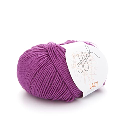 ggh Lacy - Merinowolle mit Seide - 25g Wolle zum Stricken oder Häkeln - Lace-Garn - Farbe 012 - Zyklam von ggh