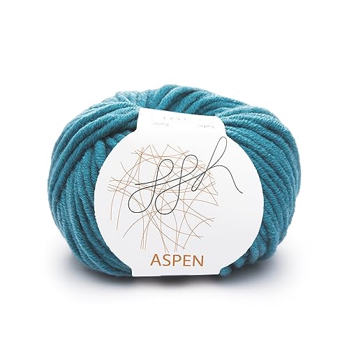 GGH Aspen Wolle aus 50% feine Merinowolle / 50% Polyacryl hergestellt, in der Farbe: Mosaikblau, 50g, GGH-132.069 von ggh