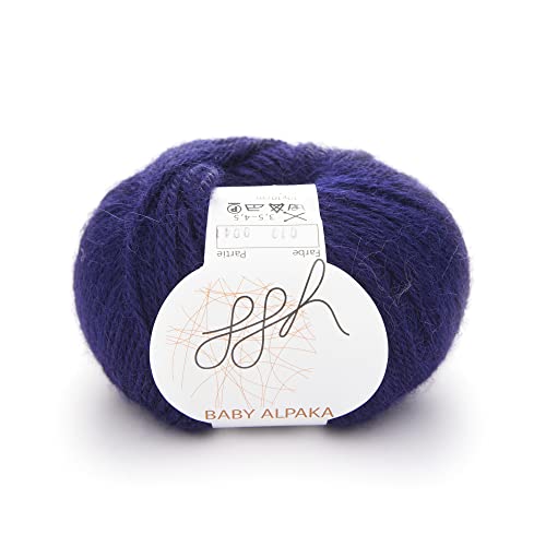 ggh Baby Alpaka Farbe - 100% Schurwolle (Baby Alpaka Wolle) - Alpakawolle zum Stricken oder Häkeln | Farbe 018 - Marine von ggh