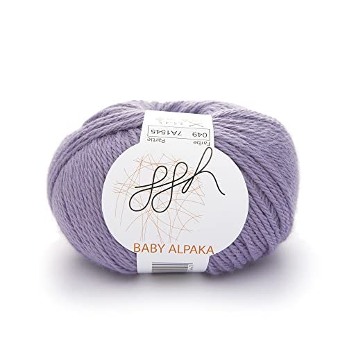 ggh Baby Alpaka Farbe - 100% Schurwolle (Baby Alpaka Wolle) - Alpakawolle zum Stricken oder Häkeln | Farbe 049 - Mauve von ggh