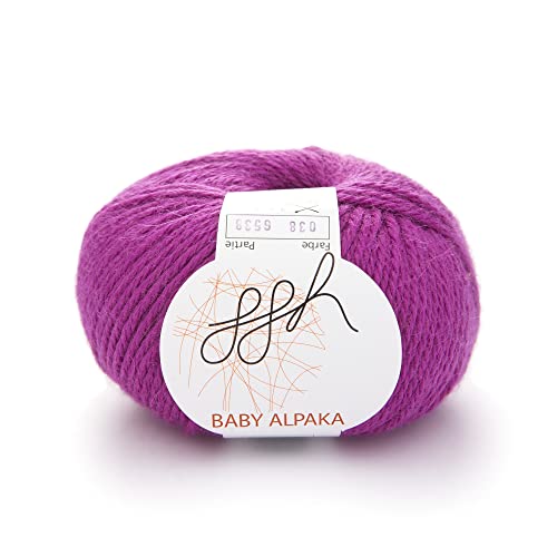 ggh Baby Alpaka Farbe - 100% Schurwolle (Baby Alpaka Wolle) - Alpakawolle zum Stricken oder Häkeln | Farbe 038 - Fuchsiarot von ggh