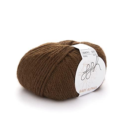 ggh Baby Alpaka Natur - 100% Baby Alpaka Wolle ungefärbt - 50g Wolle zum Stricken oder Häkeln geeignet - Farbe 005 - Kakaobraun ggh Baby Alpaka Natur - 100% Baby Alpaka Wolle ungefärbt - 50g Wolle zum Stricken oder Häkeln geeignet - Farbe 005 - Kakaobraun von ggh