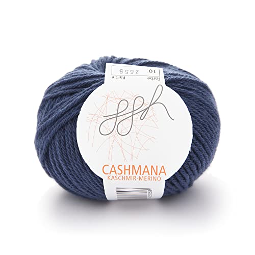 ggh Cashmana | Schurwolle & Kaschmir Mischung | 25g Wolle zum Stricken oder Häkeln | Farbe 010 - Blau von ggh