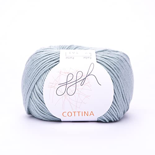 ggh Cottina - 100% Baumwolle - Lauflänge 140m auf 50g - Wolle zum Stricken oder Häkeln Farbe 037 - Jade von ggh