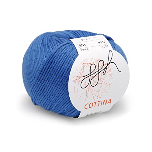 ggh Cottina - 100% Baumwolle - Lauflänge 140m auf 50g - Wolle zum Stricken oder Häkeln Farbe 044 - Royalblau von ggh