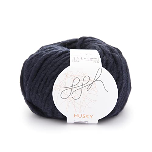 ggh Husky | Schurwolle Mischung | 50g Wolle zum Stricken oder Häkeln | Dicke Wolle | Farbe 010 - Marine ggh Husky | Schurwolle Mischung | 50g Wolle zum Stricken oder Häkeln | Dicke Wolle | Farbe 010 - Marine von ggh