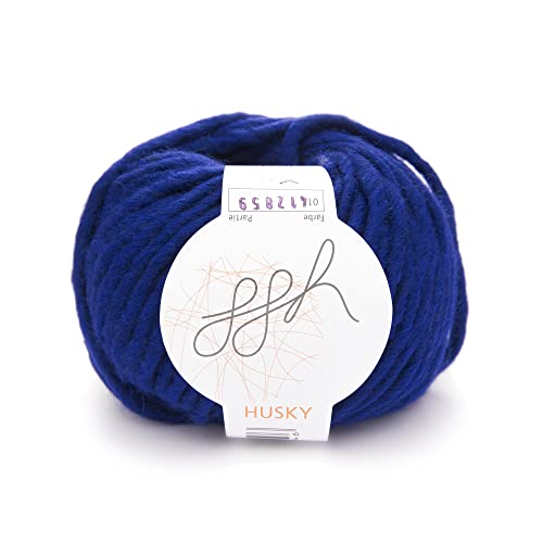 GGH Husky Wolle aus 50% Schurwolle / 50% Polyacryl hergestellt, in der Farbe: Royalblau, 50g, GGH-225.011 von ggh