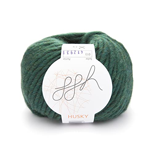 ggh Husky | Schurwolle Mischung | 50g Wolle zum Stricken oder Häkeln | Dicke Wolle | Farbe 013 - Nordseegrün von ggh