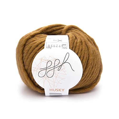 ggh Husky | Schurwolle Mischung | 50g Wolle zum Stricken oder Häkeln | Dicke Wolle | Farbe 044 - Curry ggh Husky | Schurwolle Mischung | 50g Wolle zum Stricken oder Häkeln | Dicke Wolle | Farbe 044 - Curry von ggh