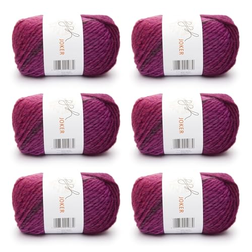 ggh Joker Box - 6 Knäuel - Schurwolle Mischung mit Farbverlauf - Wolle zum Stricken oder Häkeln Farbe 006 - Rostrot-Zyklam ggh Joker Box - 6 Knäuel - Schurwolle Mischung mit Farbverlauf - Wolle zum Stricken oder Häkeln Farbe 006 - Rostrot-Zyklam von ggh