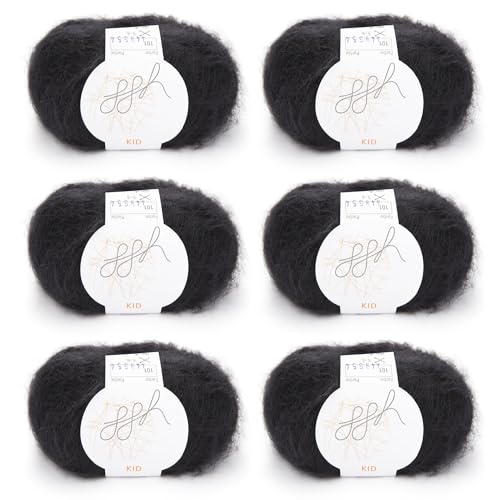 ggh Kid Box - 6 Knäuel Strickwolle aus Kid Mohair - Farbe 101 - Schwarz ggh Kid Box - 6 Knäuel Strickwolle aus Kid Mohair - Farbe 101 - Schwarz von ggh