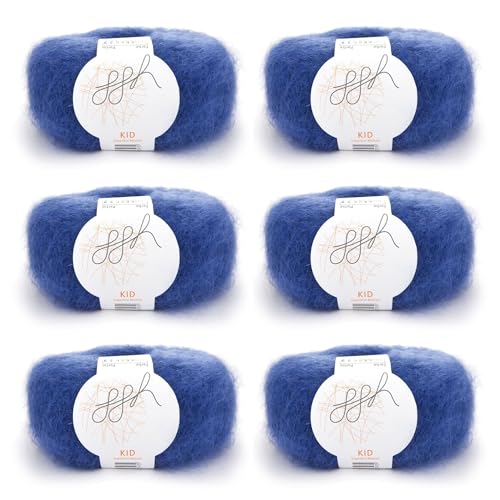 ggh Kid Box - 6 Knäuel Strickwolle aus Kid Mohair - Farbe 108 - Royalblau ggh Kid Box - 6 Knäuel Strickwolle aus Kid Mohair - Farbe 108 - Royalblau von ggh