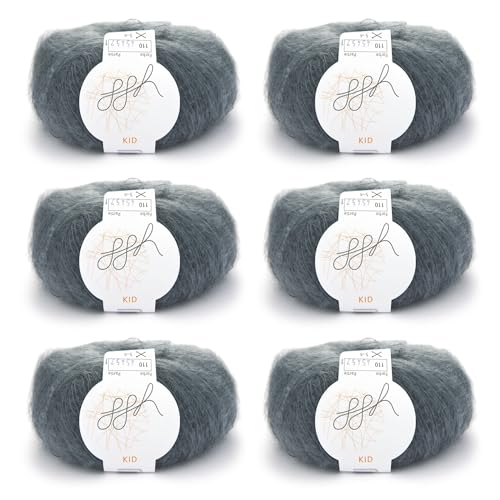 ggh Kid Box - 6 Knäuel Strickwolle aus Kid Mohair - Farbe 110 - Flanellgrau ggh Kid Box - 6 Knäuel Strickwolle aus Kid Mohair - Farbe 110 - Flanellgrau von ggh