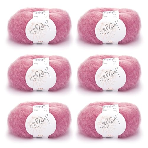 ggh Kid Box - 6 Knäuel Strickwolle aus Kid Mohair - Farbe 116 - Korallrosé ggh Kid Box - 6 Knäuel Strickwolle aus Kid Mohair - Farbe 116 - Korallrosé von ggh