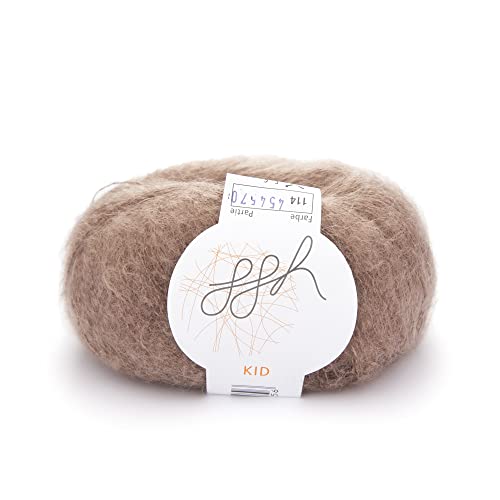 ggh Kid - Mohairwolle - 25g Wolle zum Stricken - leichte & hochwertige Kid-Mohair Wolle - Farbe 114 - Fuchs von ggh