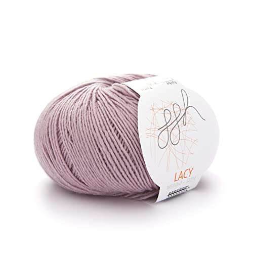 ggh Lacy - Merinowolle mit Seide - 25g Wolle zum Stricken oder Häkeln - Lace-Garn - Farbe 002 - Rosa von ggh