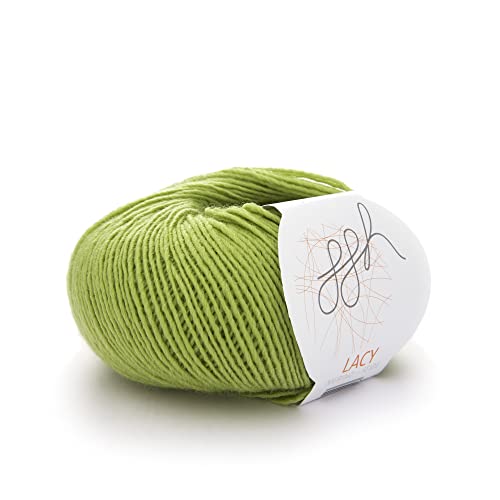 ggh Lacy - Merinowolle mit Seide - 25g Wolle zum Stricken oder Häkeln - Lace-Garn - Farbe 006 - Apfelgrün von ggh