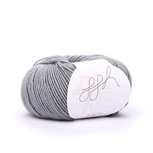 ggh Lacy - Merinowolle mit Seide - 25g Wolle zum Stricken oder Häkeln - Lace-Garn - Farbe 020 - Grau ggh Lacy - Merinowolle mit Seide - 25g Wolle zum Stricken oder Häkeln - Lace-Garn - Farbe 020 - Grau von ggh