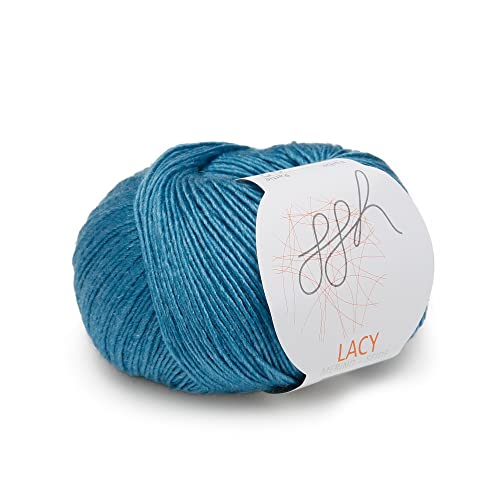 ggh Lacy - Merinowolle mit Seide - 25g Wolle zum Stricken oder Häkeln - Lace-Garn - Farbe 022 - Türkis von ggh
