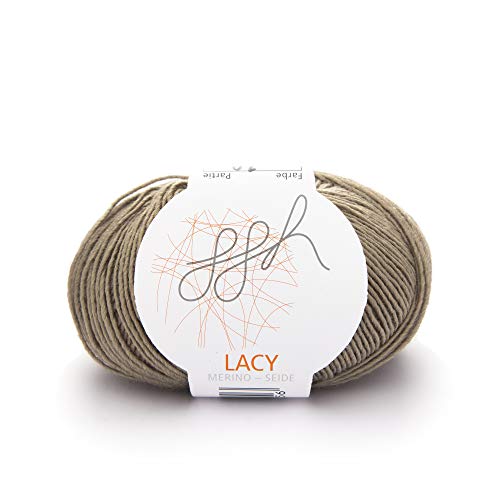 ggh Lacy Set | 4x25g (insgesamt 100g) Set| 150m/25g Merinowolle mit Seide zum Stricken | Farbe 008 - Bronze von ggh