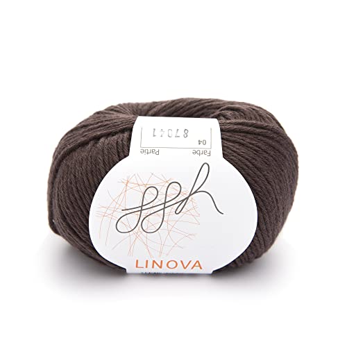 ggh Linova | Baumwolle mit Leinen Mischung | 50g Wolle zum Stricken oder Häkeln | Farbe 004 - Schokolade ggh Linova | Baumwolle mit Leinen Mischung | 50g Wolle zum Stricken oder Häkeln | Farbe 004 - Schokolade von ggh