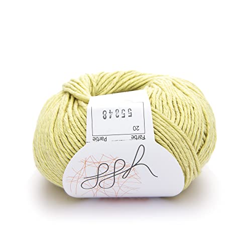 ggh Linova | Baumwolle mit Leinen Mischung | 50g Wolle zum Stricken oder Häkeln | Farbe 020 - Cremegelb von ggh