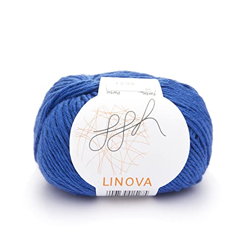 ggh Linova | Baumwolle mit Leinen Mischung | 50g Wolle zum Stricken oder Häkeln | Farbe 039 - Mittelblau ggh Linova | Baumwolle mit Leinen Mischung | 50g Wolle zum Stricken oder Häkeln | Farbe 039 - Mittelblau von ggh