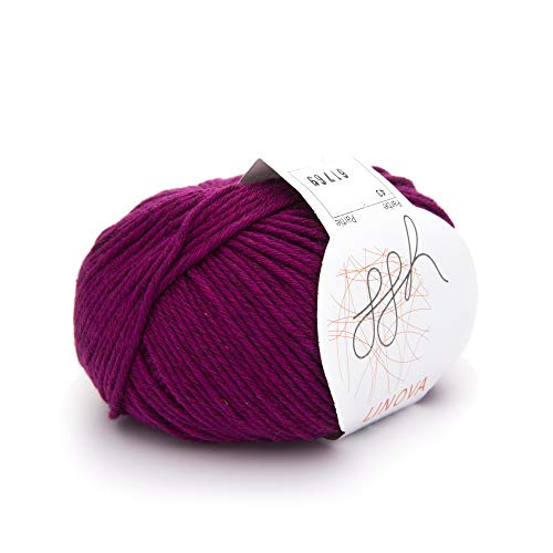 ggh Linova | Baumwolle mit Leinen Mischung | 50g Wolle zum Stricken oder Häkeln | Farbe 043 - Beerenrot ggh Linova | Baumwolle mit Leinen Mischung | 50g Wolle zum Stricken oder Häkeln | Farbe 043 - Beerenrot von ggh