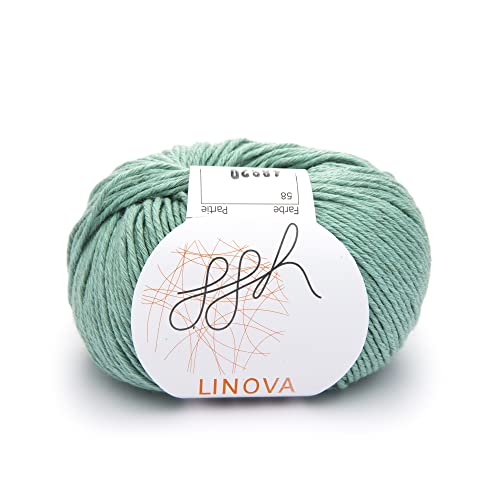 ggh Linova | Baumwolle mit Leinen Mischung | 50g Wolle zum Stricken oder Häkeln | Farbe 058 - Blassgrün ggh Linova | Baumwolle mit Leinen Mischung | 50g Wolle zum Stricken oder Häkeln | Farbe 058 - Blassgrün von ggh
