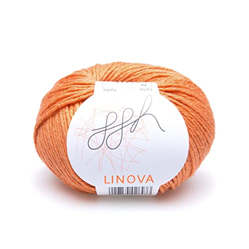 ggh Linova | Baumwolle mit Leinen Mischung | 50g Wolle zum Stricken oder Häkeln | Farbe 072 - Mandarine ggh Linova | Baumwolle mit Leinen Mischung | 50g Wolle zum Stricken oder Häkeln | Farbe 072 - Mandarine von ggh