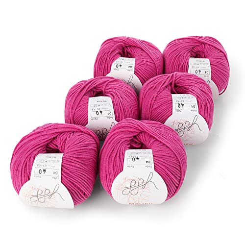ggh Malibu Box - 6 Knäuel - Baumwollmischung zum Stricken oder Häkeln - Farbe 004 - Pink von ggh
