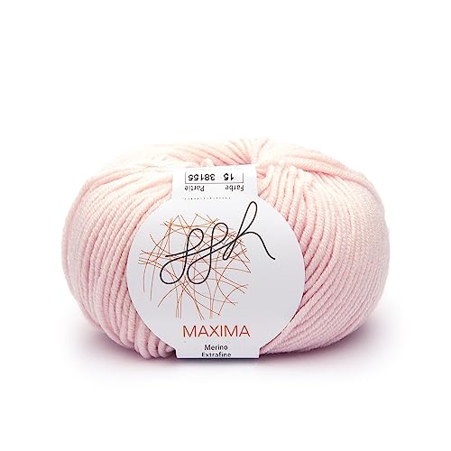 ggh Maxima - 100% Merinowolle extrafein und superwash - Lauflänge 110m auf 50g - Nadelstärke 4-5 - Wolle zum Stricken oder Häkeln - Farbe 015 - Apricot von ggh