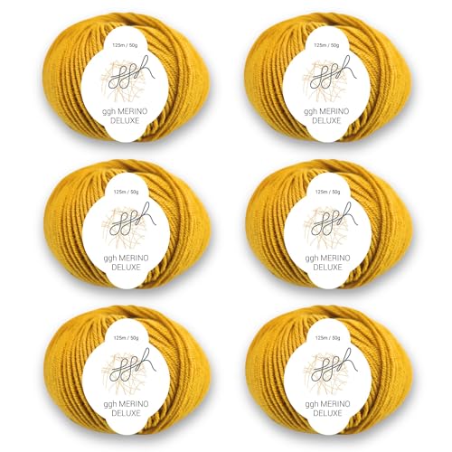ggh Merino Deluxe - 300g Set (6x50g) - 026 -Senfgelb von ggh