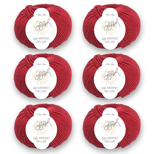 ggh Merino Deluxe - 300g Set (6x50g) - 030 - Kaminrot von ggh