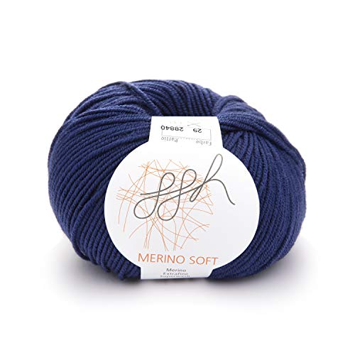 ggh Merino Soft - 100% Schurwolle (Merinowolle - Superwash) - 50g Wolle zum Stricken oder Häkeln/Farbe 029 - Tiefes Kobalt von ggh