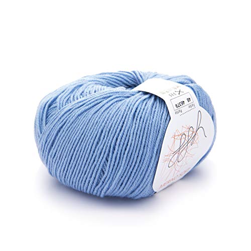 ggh Merino Soft - 100% Schurwolle (Merinowolle - Superwash) - 170m/50g Wolle zum Stricken/Farbe 048 - Himmelblau von ggh